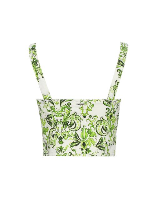 TOP CORTO STAMPATO VERDE-BIANCO Liu Jo | WA5474T1816.M9530